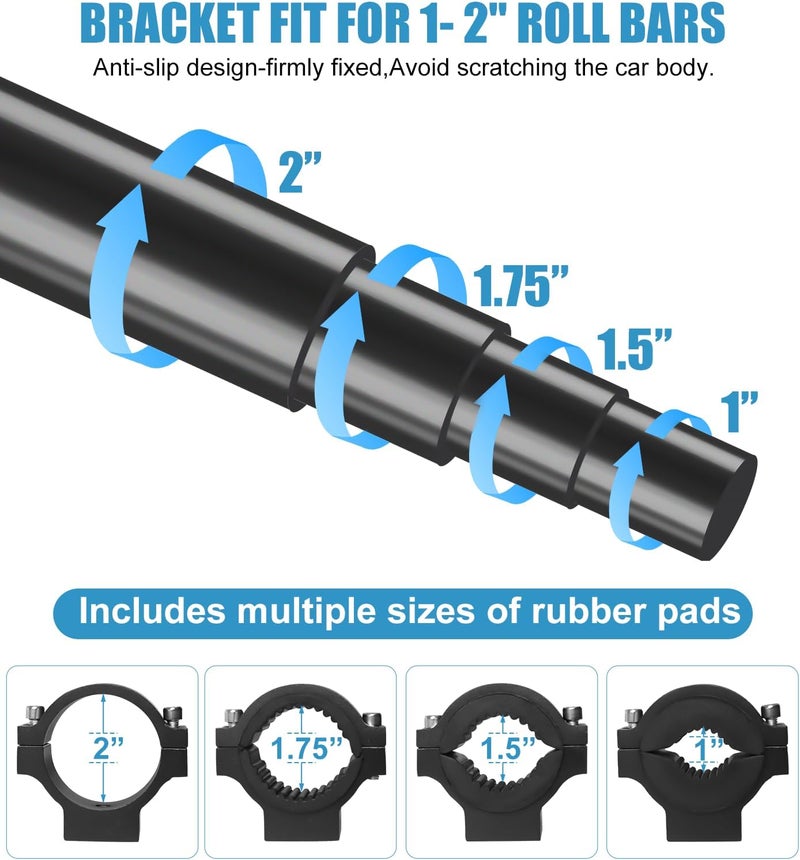 Drieaco Upgraded UTV Gas Can Mount, Water Tank Oil Can Holder Gasoline Pack Fuel Container Mounting Bracket for UTV ATV Polaris RZR Ranger Can-Am Maverick Defender krx Talon Pioneer with 1-2" Roll Bar - Image 4